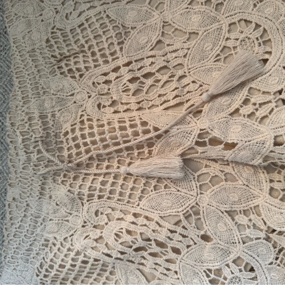 Express Lace Overlay Shorts in Beige
